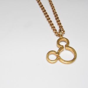 COPY - Gold Mickey Mouse outline necklace and chain